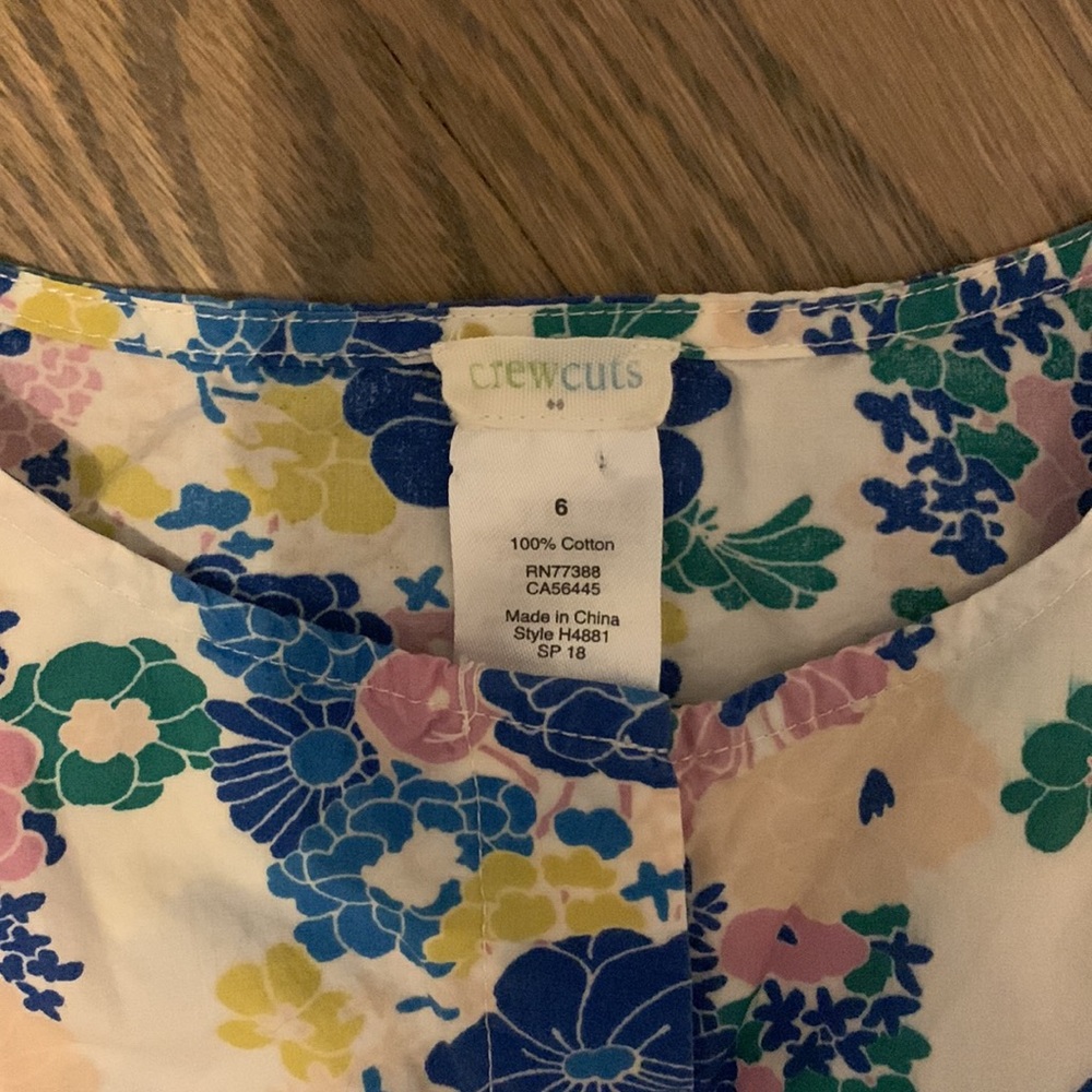 J. Crew Crewcuts Floral Dress Flutter Sleeves - Kids Size 6 - Picture 4 of 5